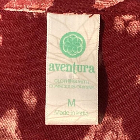 Aventura Long Sleeve Blouse Abstract Artsy Peasant Fair Trade Sustainable Boho M - Picture 8 of 11